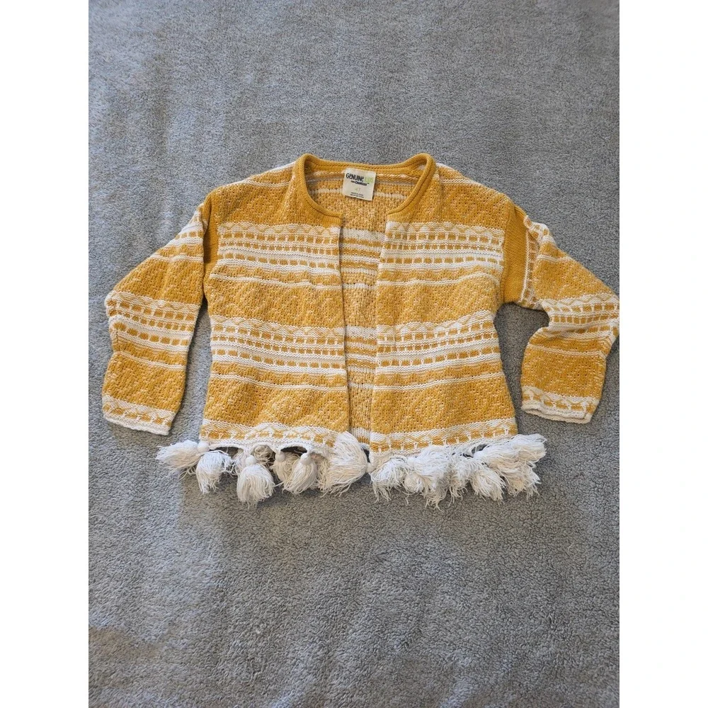 Genuine Kids Oshkosh 4t Mustard Yellow Cardigan With Tassels